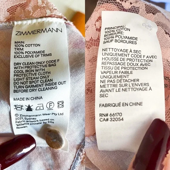 Zimmermann Botanica Teddy Bodysuit Lace Floral Pink Milettia Size 10 NWT - Picture 6 of 10